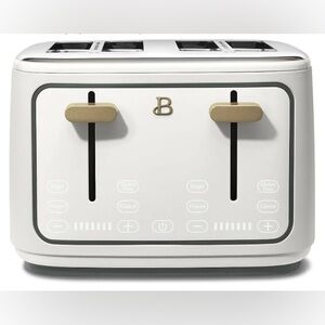 Beautiful 4-Slice Touchscreen Toaster by Drew Barrymore| White Icing| 7 Settings